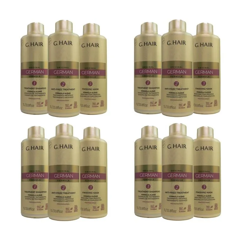 G.Hair Escova Progressiva Alemã 4 Kits (3 x 1L)
