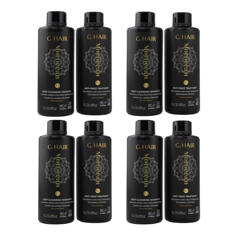 G.Hair Escova Progressiva Marroquina 4 Kits (2 x 1 Litro)