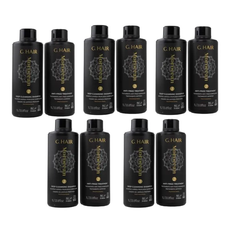 G.Hair Escova Progressiva Marroquina 5 Kits (2 x 1 Litro)