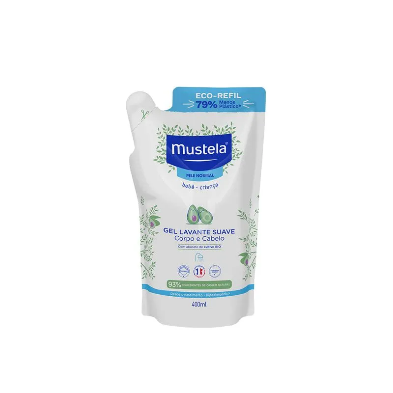Gel Lavante Mustela Bebê Suave Corpo e Cabelo 400ml