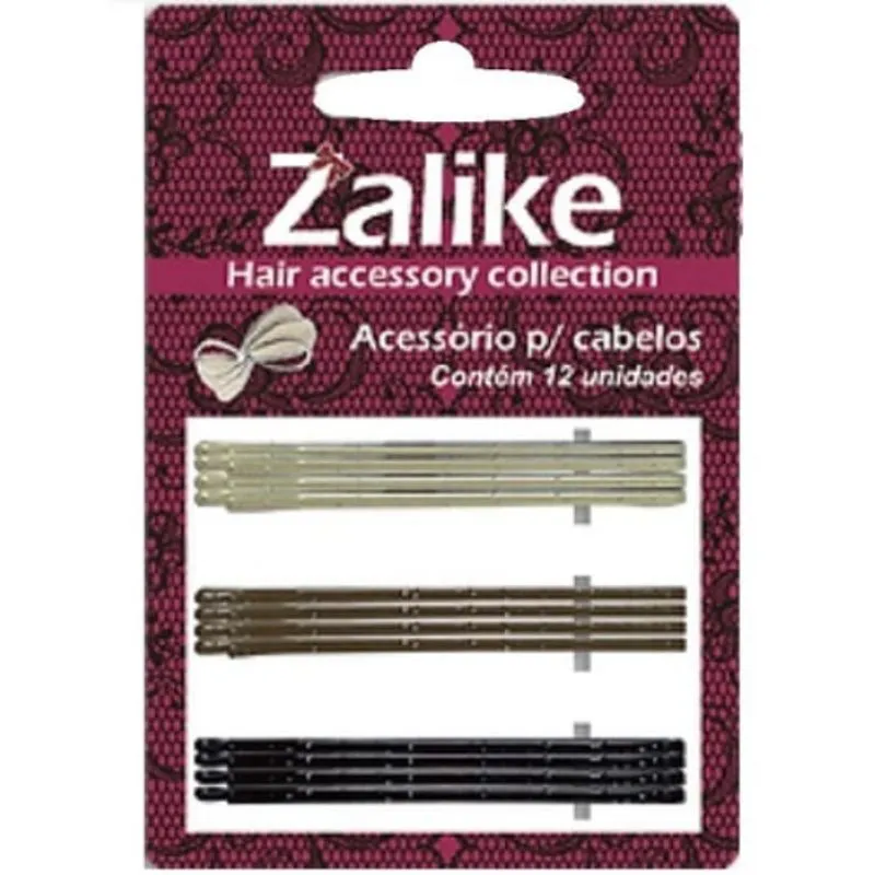 Grampo Flat Glitter 6,5 cm - Kit com 12 Unidades, 3 Cores (Ref. 262)