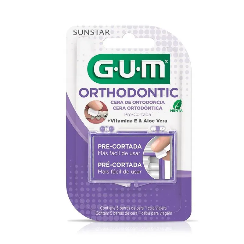 GUM Cera Ortodontica Pré-Cortada Menta 5 Barras