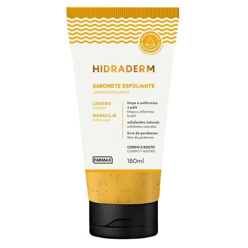 Hidraderm Sabonete Líquido Esfoliante Maracujá 180ml - Farmax