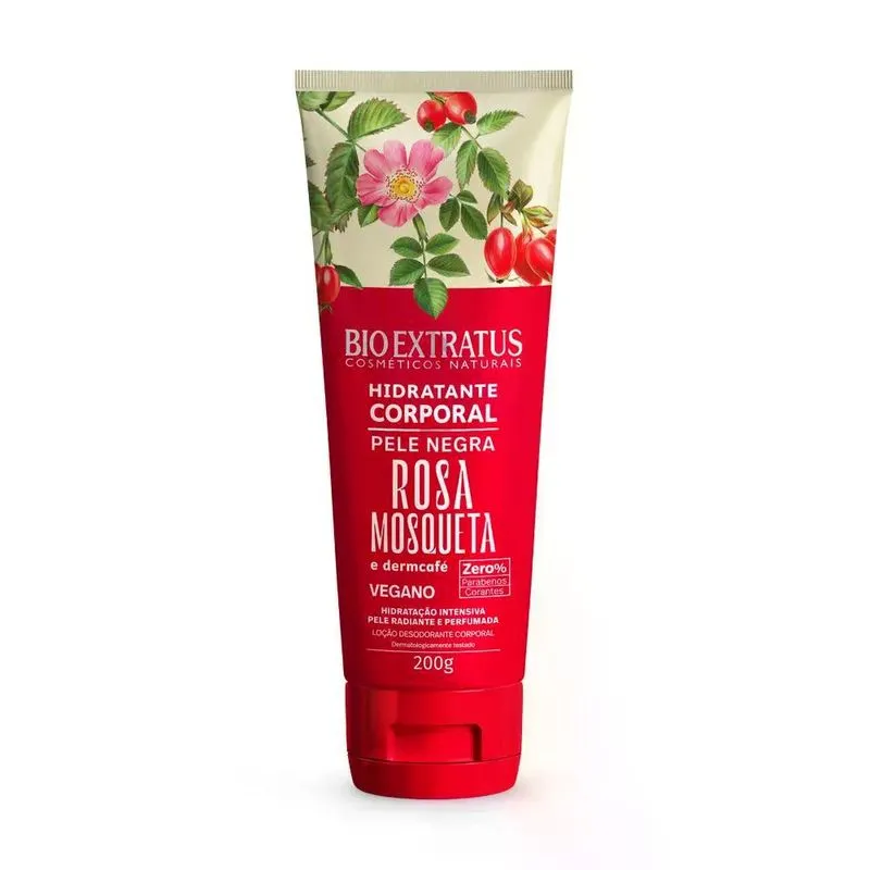 Hidratante Corporal Bio Extratus Pele Negra Rosa e Dermcafé Mosqueta - 200g
