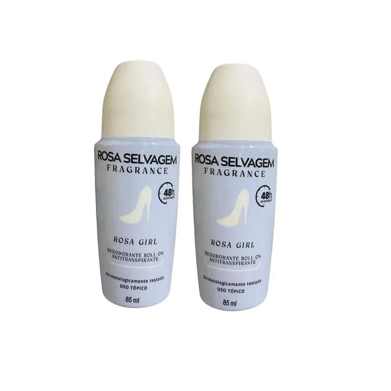 Kit 2 Desodorante Roll-On Rosa Girl - Rosa Selvagem - 85ml
