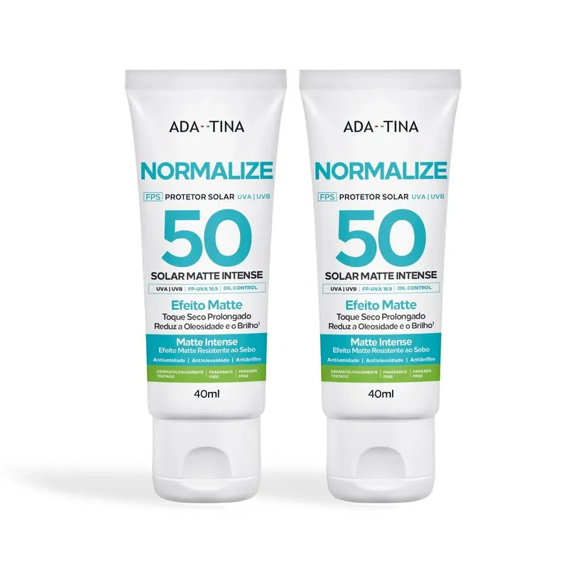 Kit 2un Protetor Solar Matte Antioleosidade Normalize FPS 50