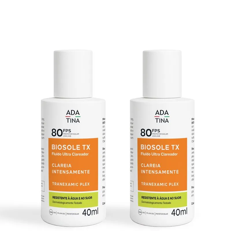 Kit 2un Protetor Solar Tranexâmico Biosole TX FPS 80 40ml