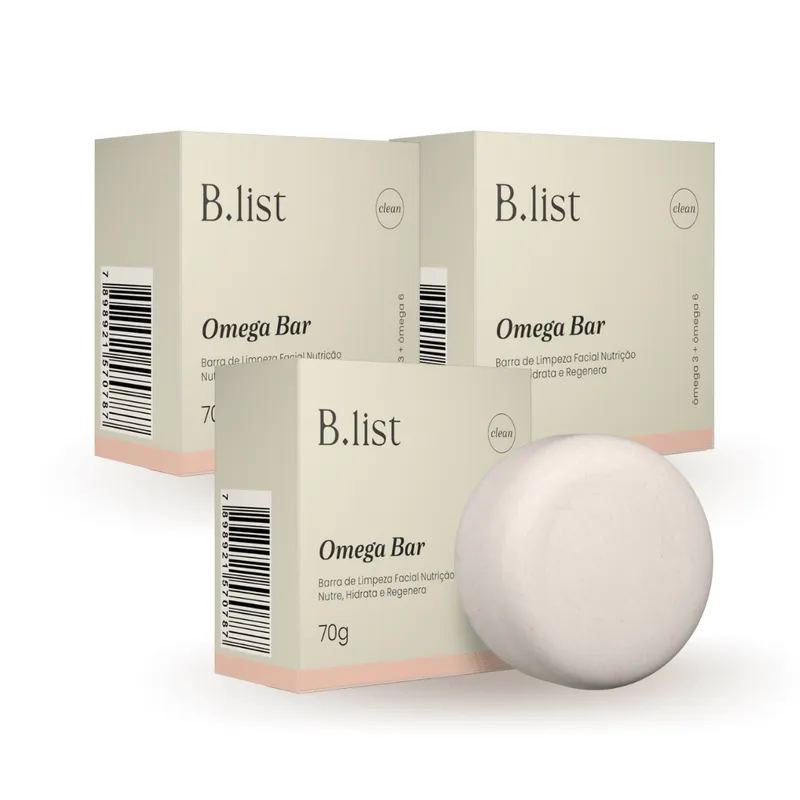 Kit Barra de Limpeza Omega Bar Nutrição Blist 3x70g