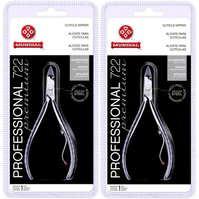 Kit c/2 unidades Alicate cuticula inox 722 professional premium mundial