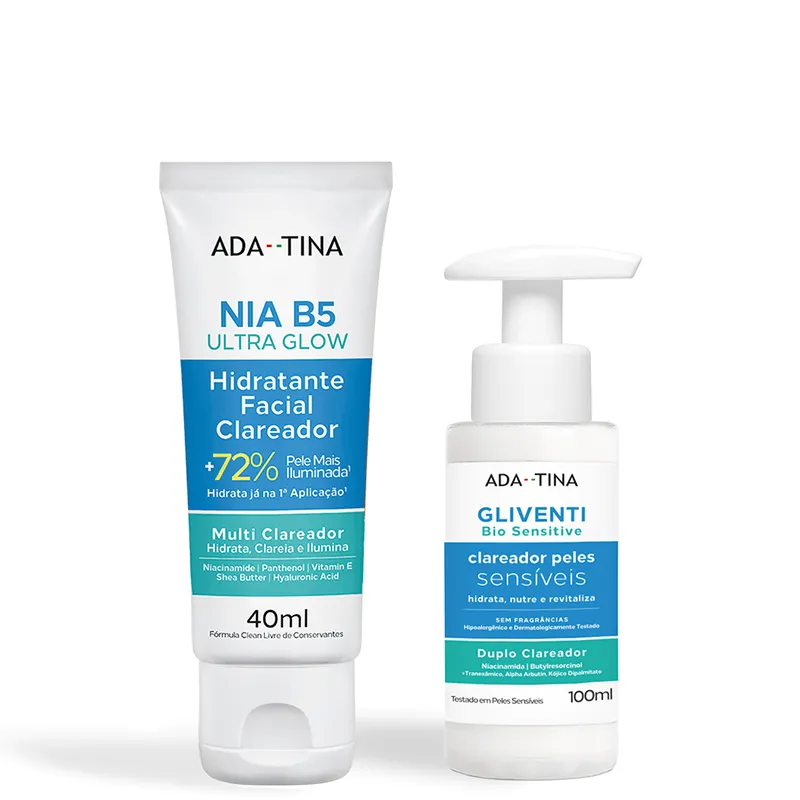 Kit Clareador Nia B5 Ultra Glow 40ml Gliventi Bio 100ml