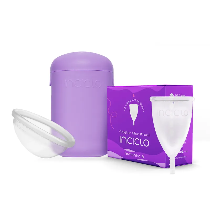 Kit Coletor Menstrual + Disco Menstrual + Cápsula Esterilizadora Inciclo A (a partir de 30 anos ou com filhos)