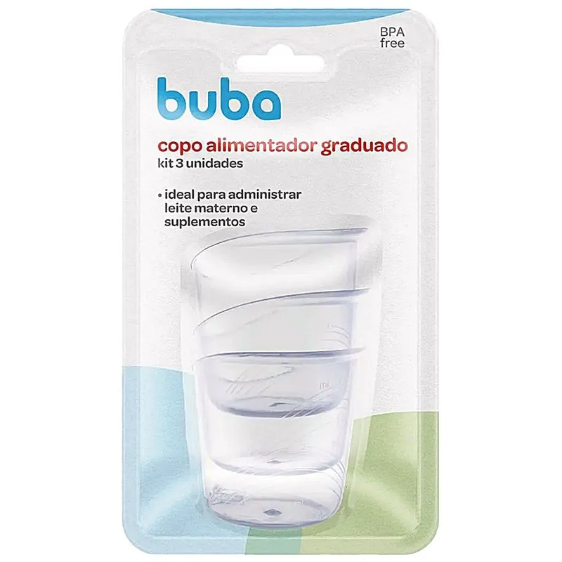 Kit Copo Alimentador Graduado Buba com 3 unidades