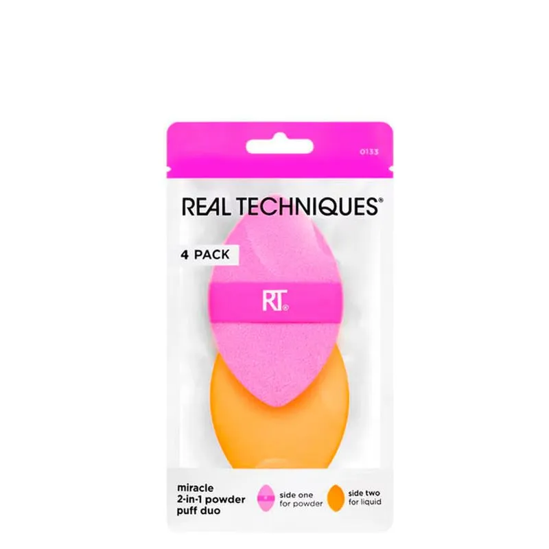 Kit Esponjas Puff 2 em 1 Real Techniques - 4 Unidades