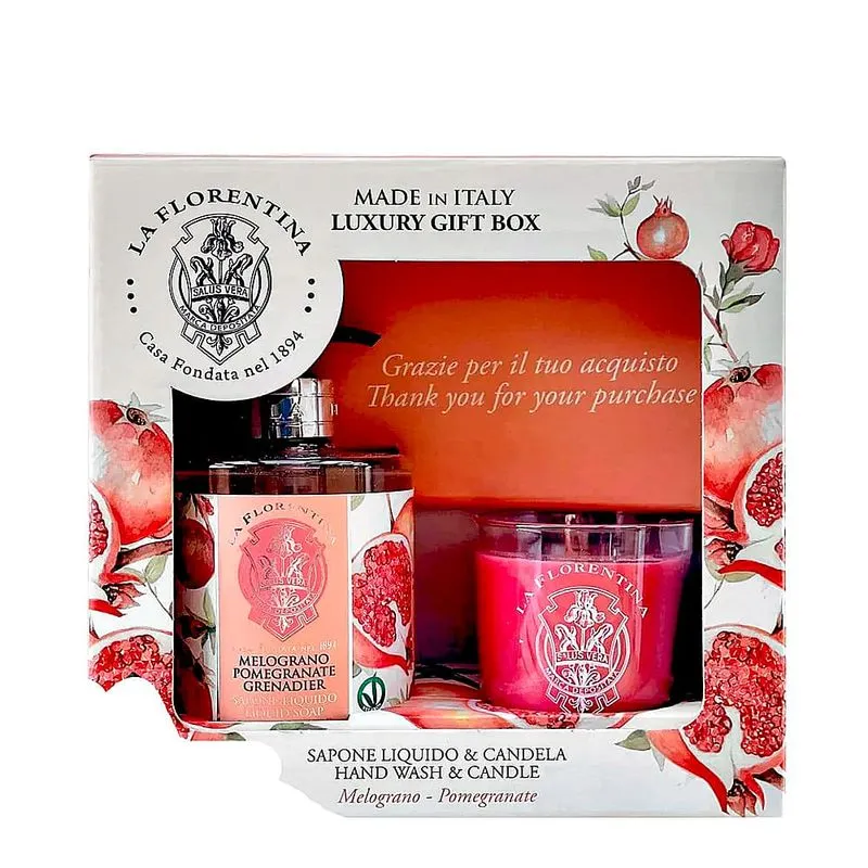 Kit La Florentina Bell Relax Pomegranate - Gel de Banho 200ml + Sabonete 106g + Creme para Mãos 75ml