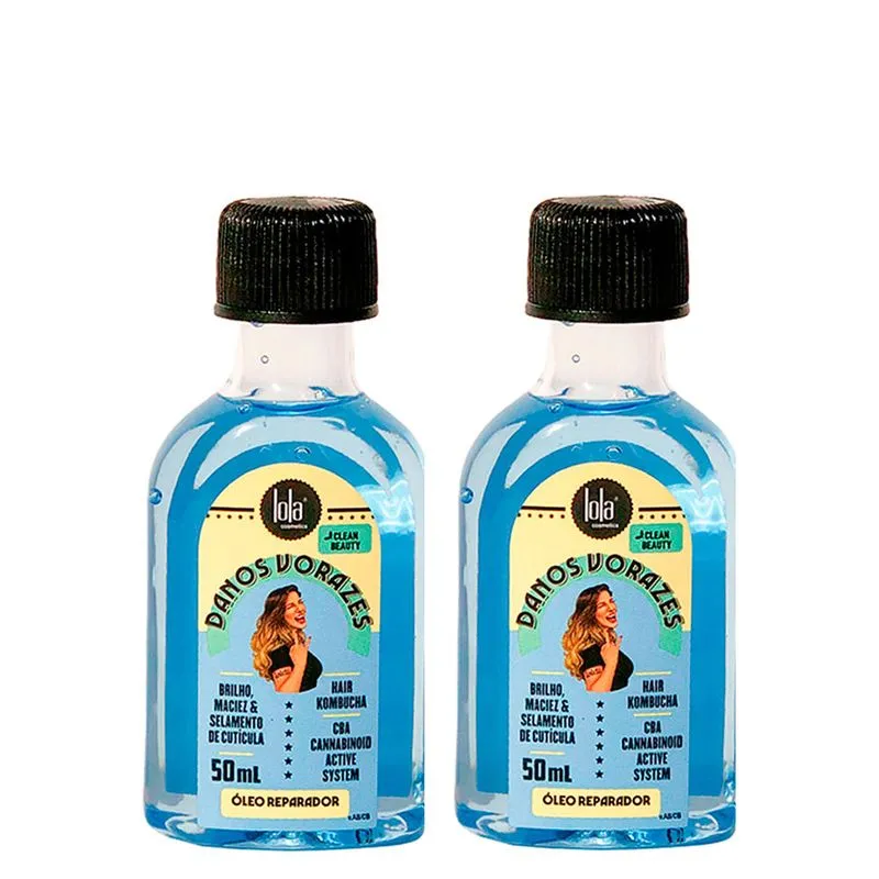 Kit Lola Cosmetics Danos Vorazes - Óleo Reparador Capilar 50 ml - 2 Unidades