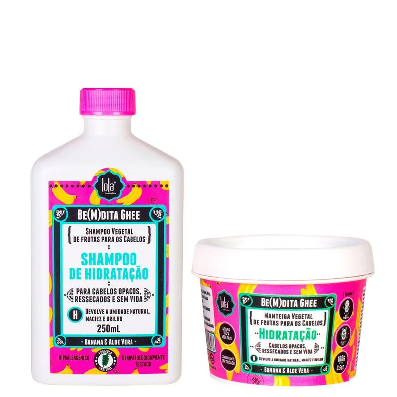 Kit Lola Cosmetics Hidratação Be(m)dita Ghee - Shampoo 250 ml + Máscara de Hidratação 100 g
