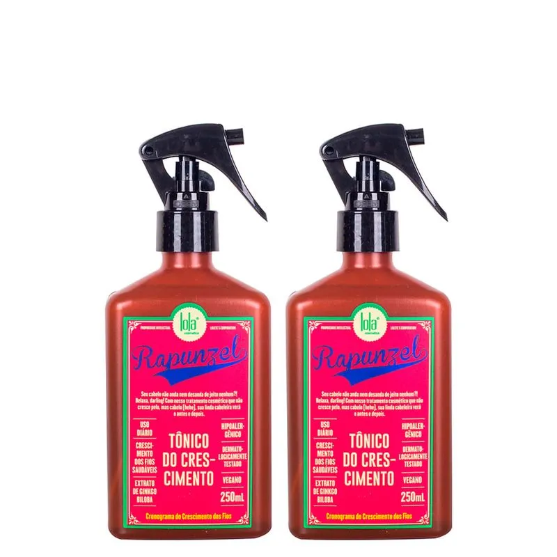 Kit Lola Cosmetics Rapunzel - Tônico Capilar de Crescimento 250ml - 2 Unidades