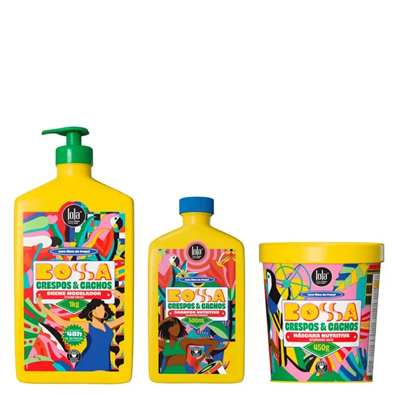 Kit Lola From Rio Bossa Shampoo 500ml + Máscara 450g + Creme 1000ml