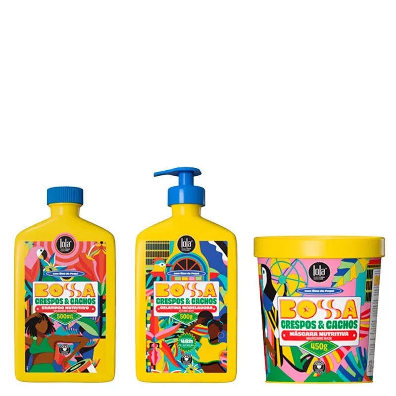 Kit Lola From Rio Bossa Shampoo 500ml + Máscara 450g + Gelatina 500g