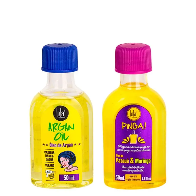 Kit Lola From Rio - Leave-In Argan Oil 50ml + Óleo Pinga! Patauá & Moringa 50ml