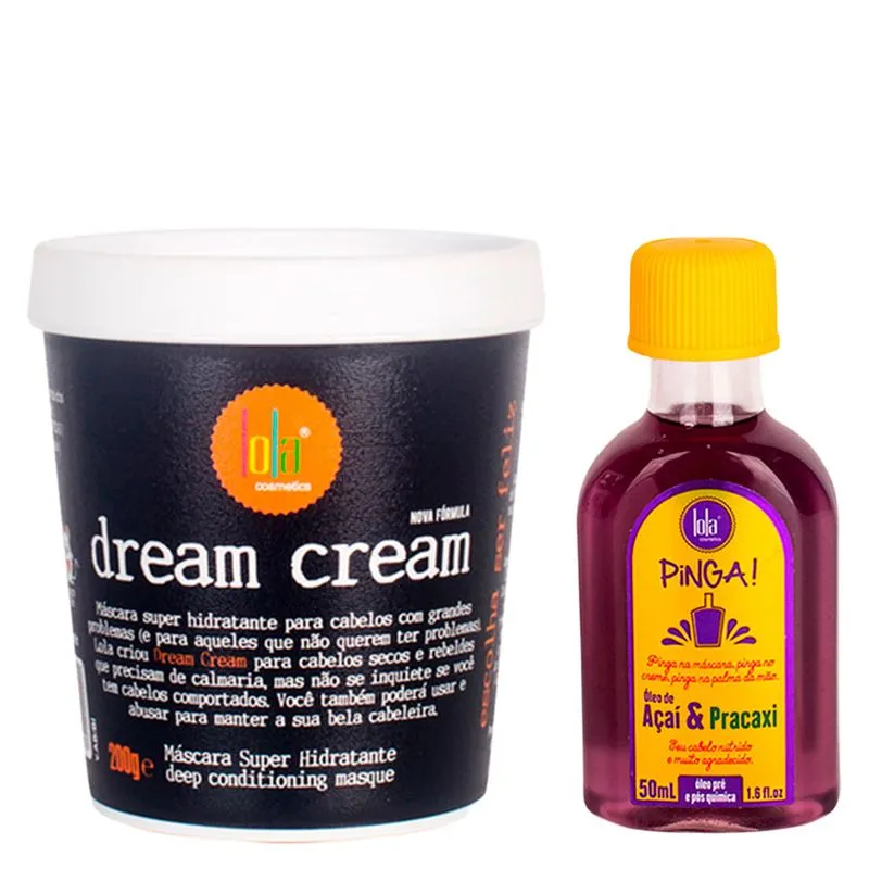 Kit Lola From Rio - Máscara Dream Cream 200g + Óleo Pinga! Açaí & Pracaxi 50ml