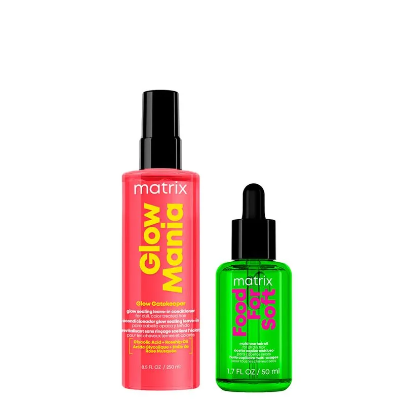 Kit Matrix Glow Mania Leave-In 200ml + Food For Soft Óleo 50ml