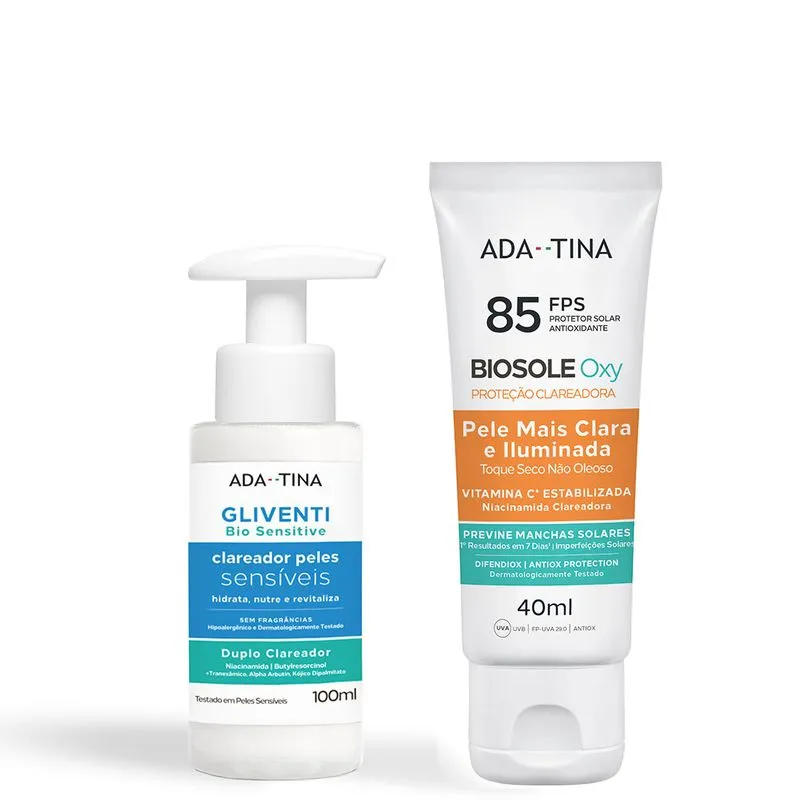 Kit Protetor Clareador Biosole Oxy FPS 85 + Gliventi Bio Sensitive