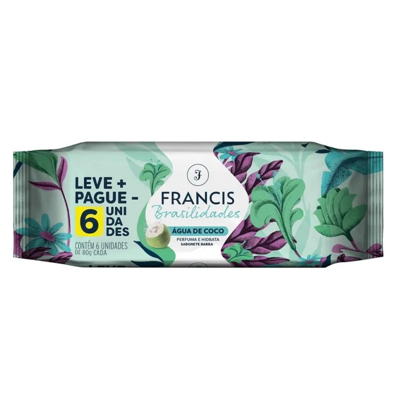 Kit Sabonete Em Barra Francis Brasilidades Branco 6 Unidades 80g