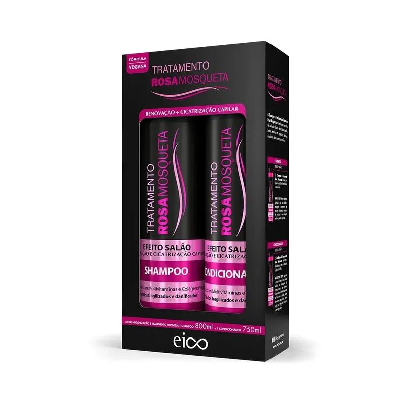 Kit Shampoo + Condicionador Efeito Salão - Rosa Mosqueta 850ml