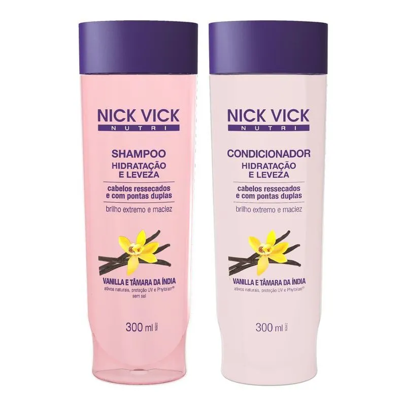 Kit Shampoo e Condicionador Hidratação e Leveza Nick Vick Nutri - 300ml