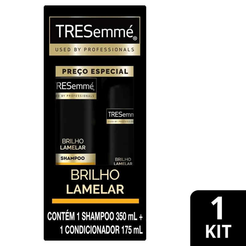 Kit Shampoo TRESemmé Brilho Lamelar 350ml 1 Unidade + Condicionador TRESemmé Brilho Lamelar 175ml 1 Unidade