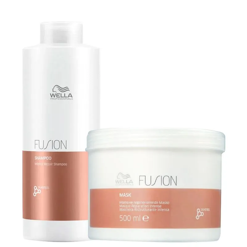 Kit Wella Professionals Fusion - Shampoo 1000 ml + Máscara 500 ml