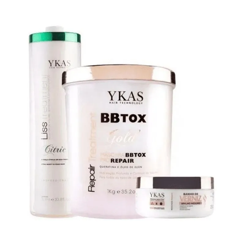 Kit Ykas Botox 1Kg + Citric 1Kg + Máscara Verniz 250g