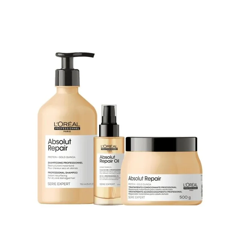 L'Oreal - Absolut Repair Gold Quinoa Kit - 3 Produtos
