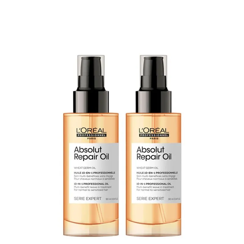 L'Oréal Professionnel - Kit Serie Expert Absolut Repair Gold Quinoa - Óleo Capilar Protein 10 In 1 90ml - 2 Unidades