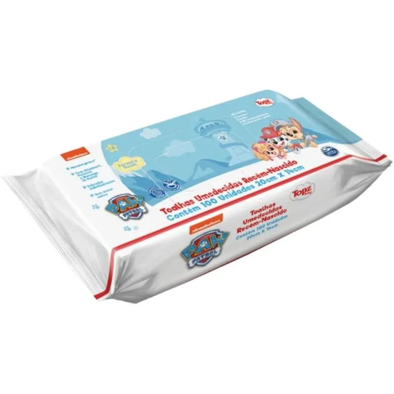 Lenço Umedecido Topz Baby 100 Unidades - RN Patrulha Canina