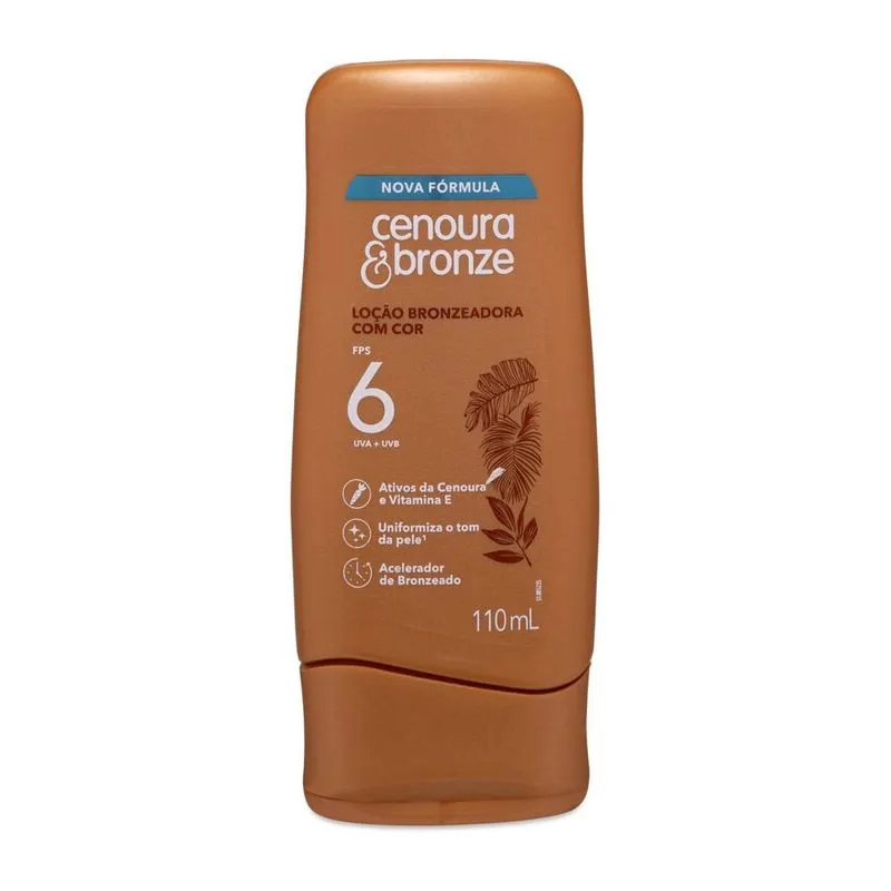 Loção Bronzeadora Cenoura & Bronze FPS6 Efeito Dourado 110ml