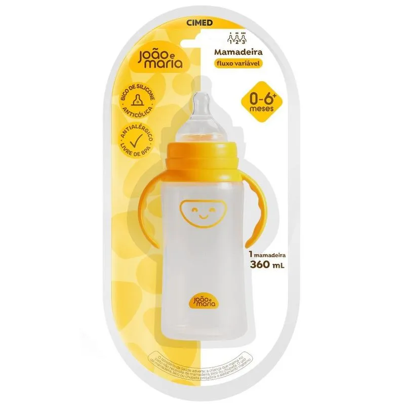 Mamadeira Joao E Maria Amarela Bico Orto 360ml