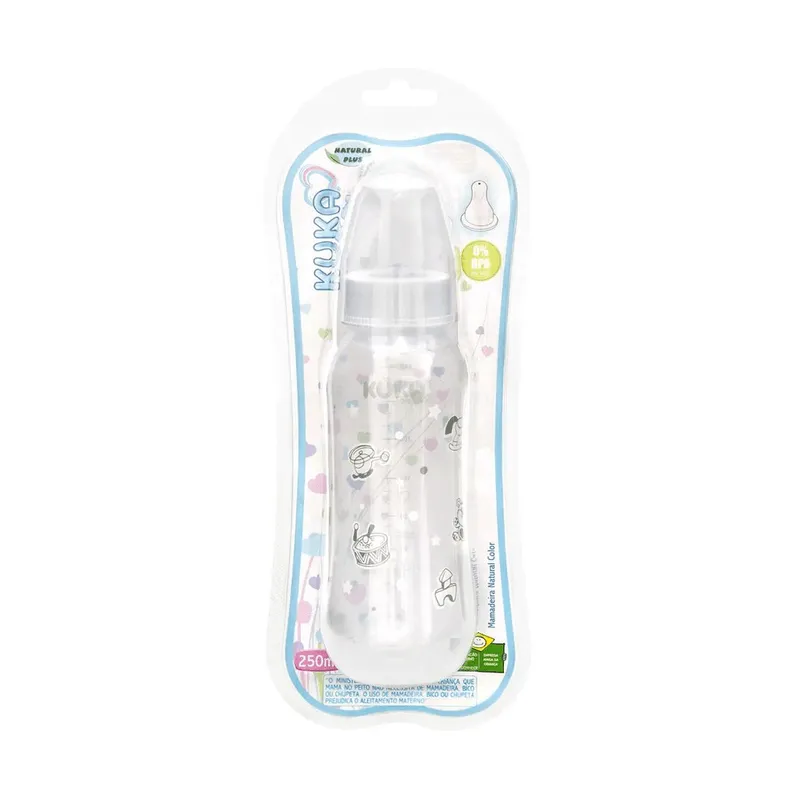 Mamadeira Kuka Natural Bico Universal +6 meses Branca 250ml 1 Unidade