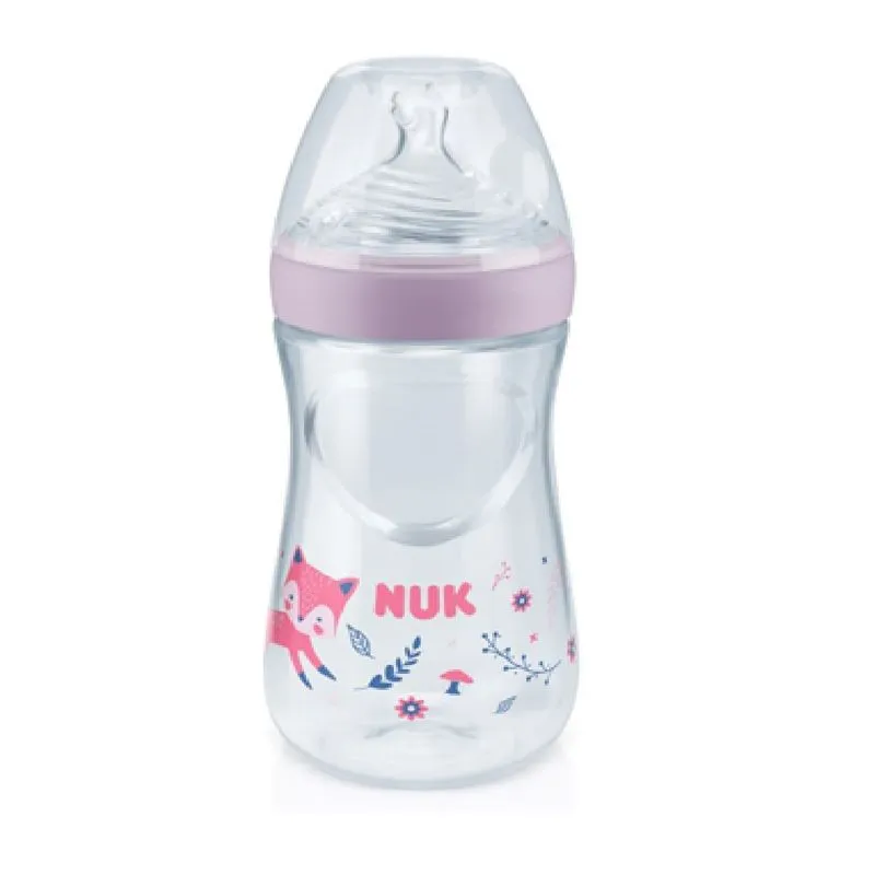 Mamadeira NUK Essence Smart Flow +6 meses Controle de Temperatura Fluxo Médio Rosa Tamanho 2 270ml 1 Unidade