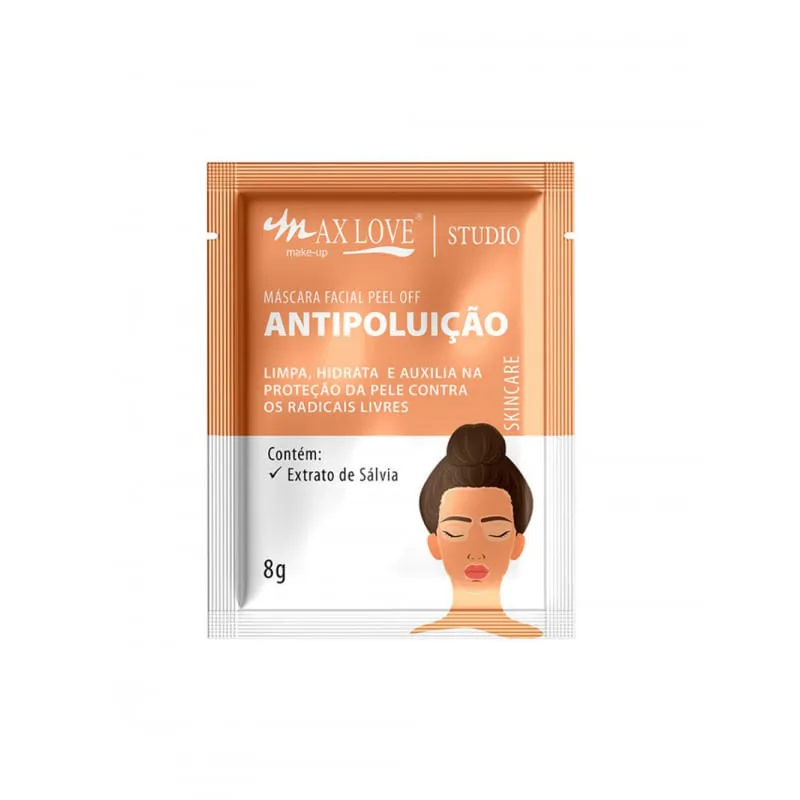 Máscara Facial Peel Off 8g Anti Poluição Max Love