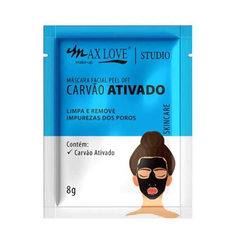 Máscara Facial Peel Off 8g Carvão Ativado Max Love