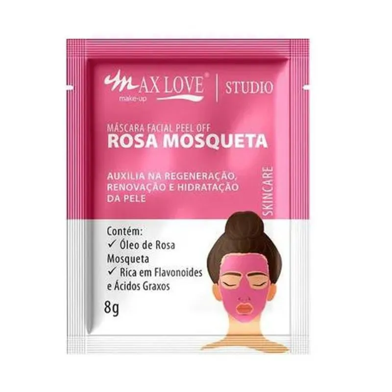 Máscara Facial Peel Off 8g Rosa Mosqueta Max Love