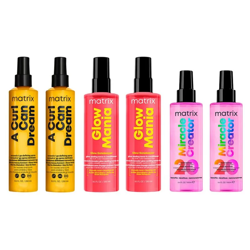 Matrix - Kit Miracle Creator Leave-In 190ml (2) + Glow Mania Leave-In 250ml (2) + Curl Can Dream Modelador 250ml (2)