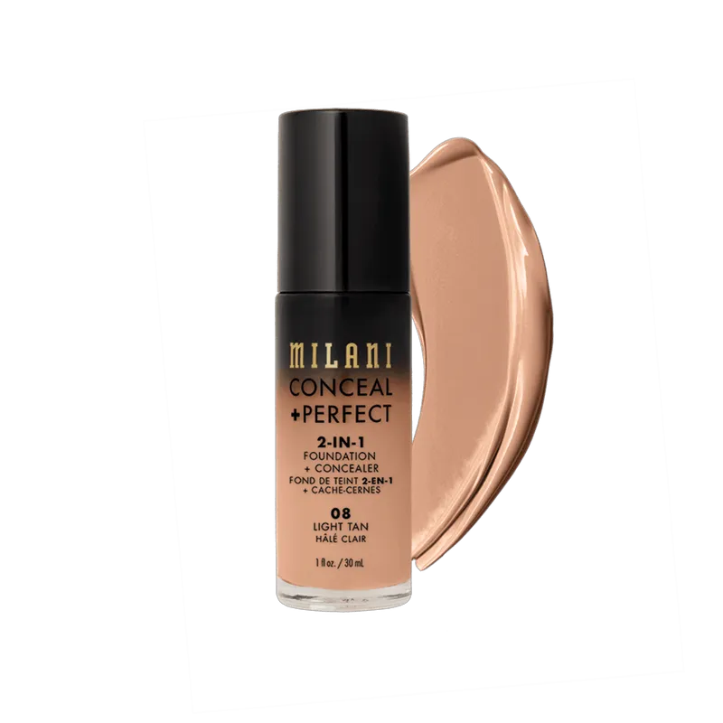 Milani Conceal + Perfect 2 em 1 - Base Líquida 30ml Light-Tan-08
