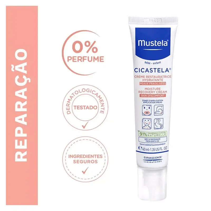 Creme Reparador Hidratante Mustela Cicastela Bebê 40ml