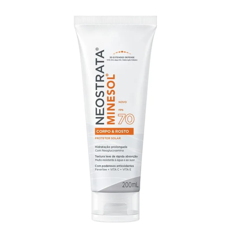 Protetor Solar Neostrata Minesol Rosto e Corpo FPS70 200ml