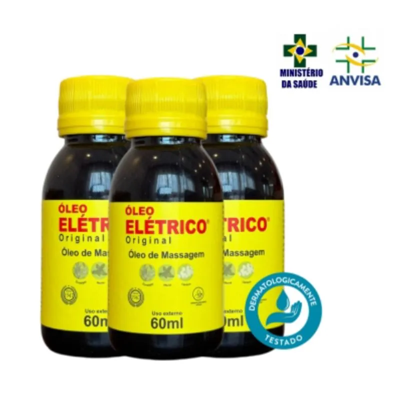 Óleo Elétrico Original - 60ml - Para Massagem - 3 Unidades