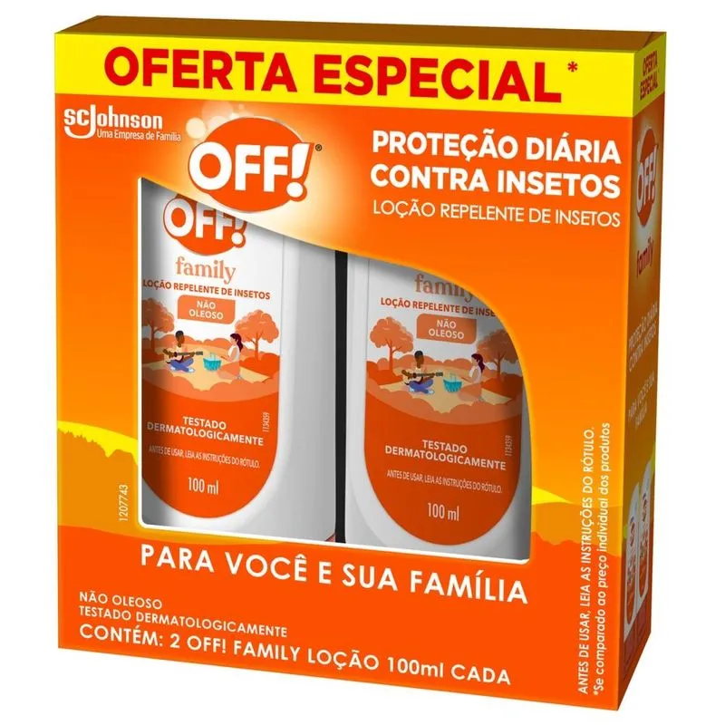 Pack Repelente Loção Off! Family Squeeze - 2 Unidades de 100ml Cada