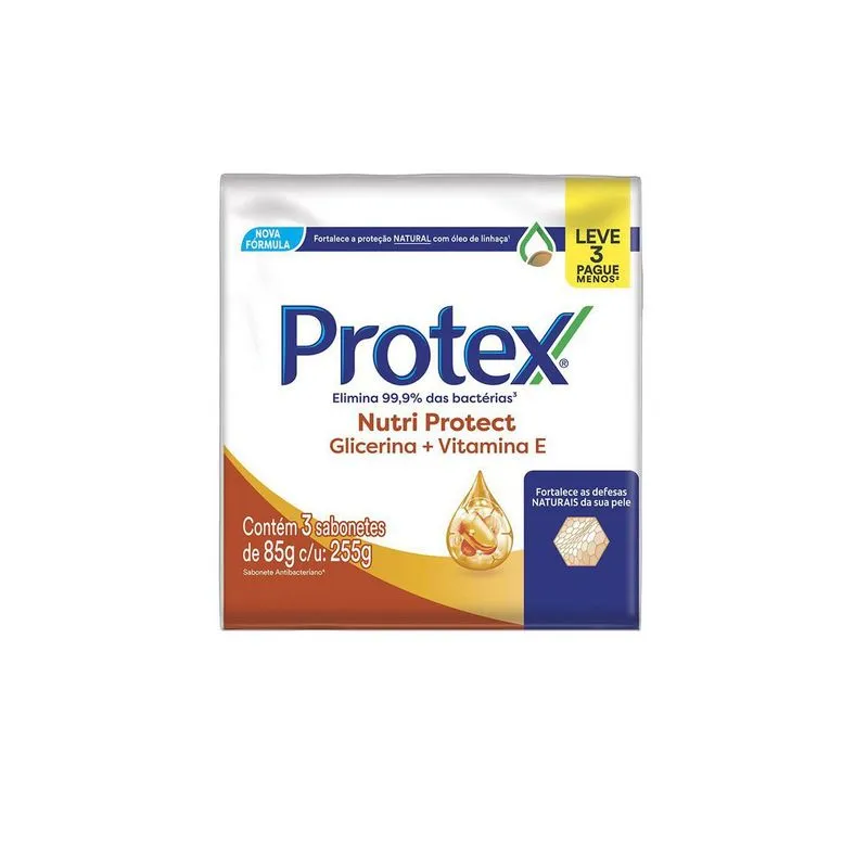 Pack Sabonete Em Barra Protex Nutri Protect Vitamina E 3 Unidades De 85g Cada